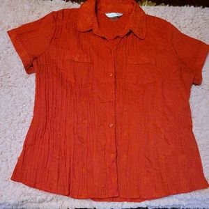 New Without Taga ALLISON DALEY Blouse Red Short Sleeve Plus Size 14